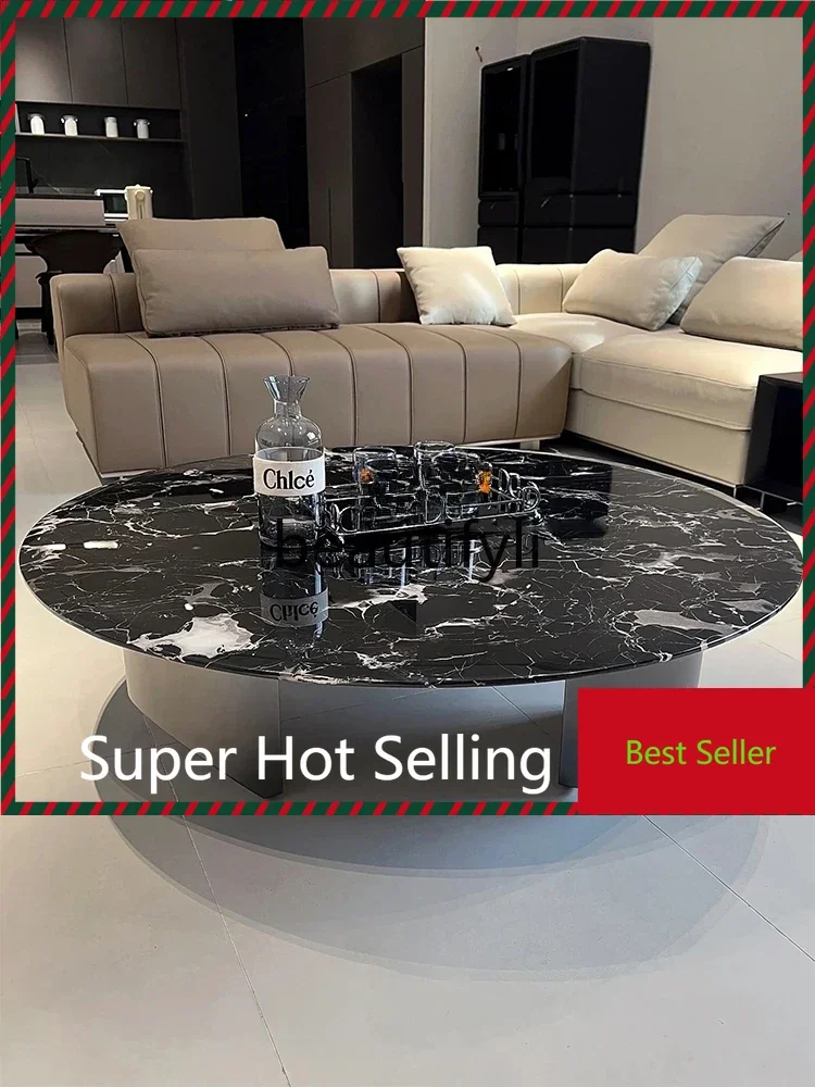 Natural black rose marble coffee table living room Italian round light luxury suspended round coffee table luxury stone G1218
Natural black rose marble coffee table living room Italian round light luxury suspended round coffee table luxury stone G1218