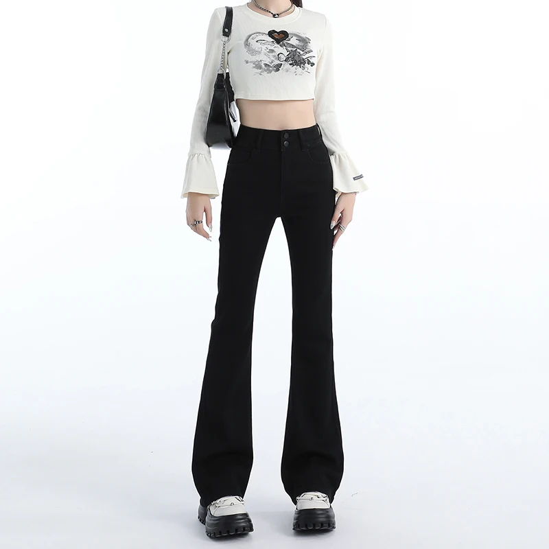 Женские расклешенные джинсы с высокой талией, выше и длинные ноги, удобный и облегающий крой, универсальные джинсы, весенние и летние брюки на бедрах.
Женские расклешенные джинсы с высокой талией, выше и длинные ноги, удобный и облегающий крой, универсальные джинсы, весенние и летние брюки на бедрах.