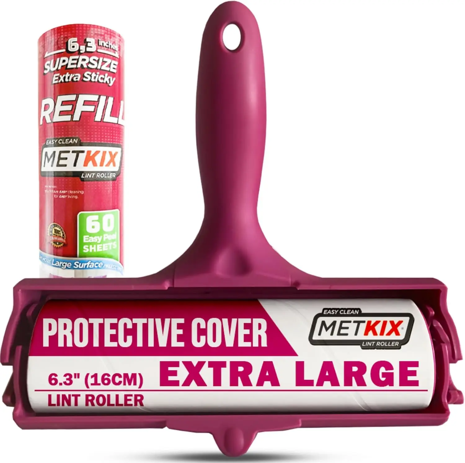 Large Lint Roller 6.3" with Extra Refill - 120 Sheets, Protective Cover, for Pet Hair & Furniture
Large Lint Roller 6.3" with Extra Refill - 120 Sheets, Protective Cover, for Pet Hair & Furniture