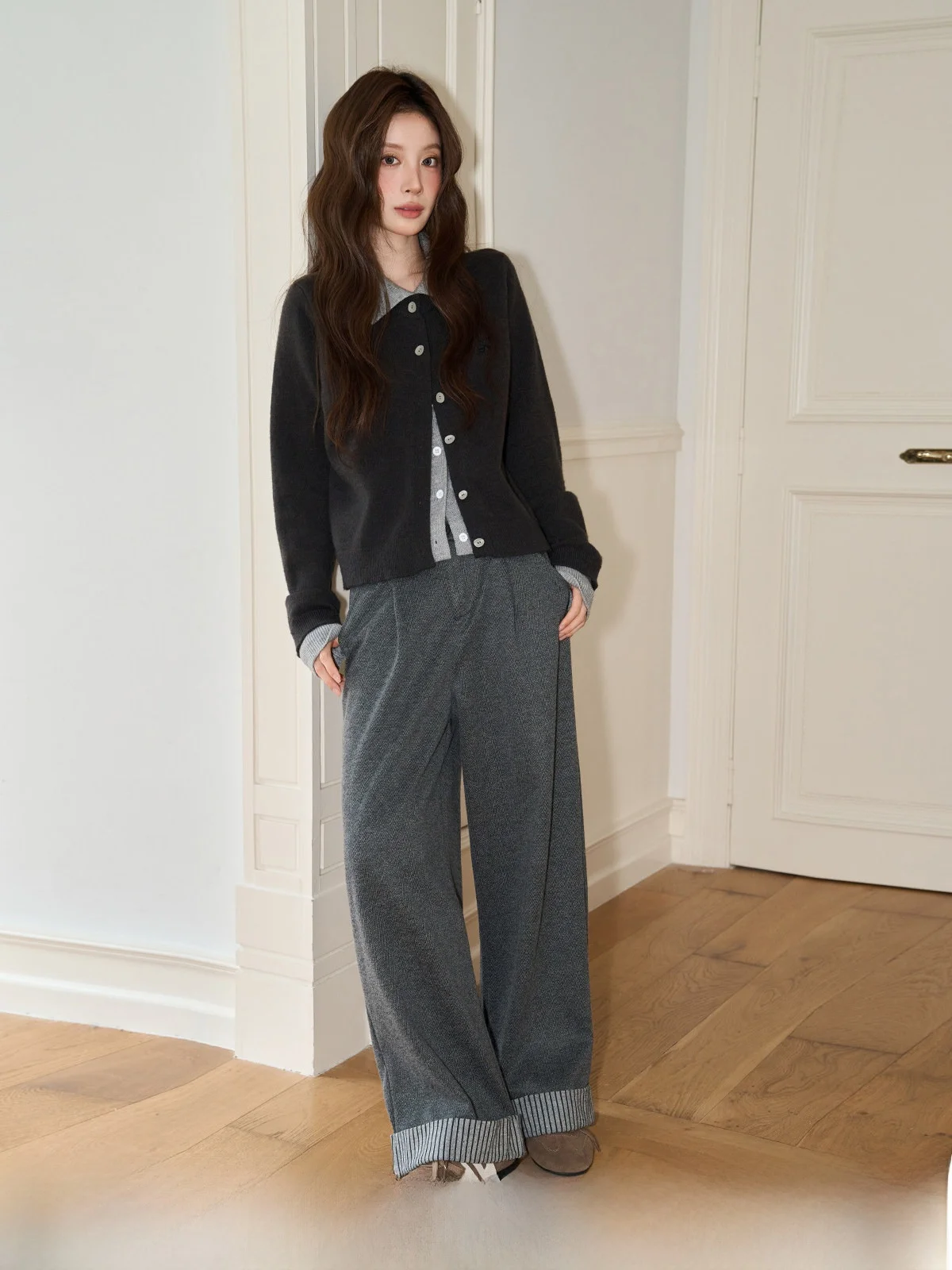 High Waist Straight Leg Casual Pants Women's Autumn Winter Faion Patchwork Stripe Loose Wide Leg Trousers Slimming Effect
High Waist Straight Leg Casual Pants Women's Autumn Winter Faion Patchwork Stripe Loose Wide Leg Trousers Slimming Effect