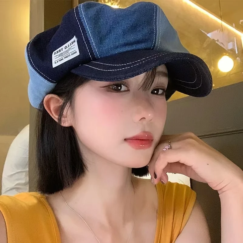 Vintage Denim Octagonal Hats For Women&Men Cotton Color Block Newsboy Beret Caps Female Outdoor Travel Spring Artist Painter Cap
Vintage Denim Octagonal Hats For Women&Men Cotton Color Block Newsboy Beret Caps Female Outdoor Travel Spring Artist Painter Cap
