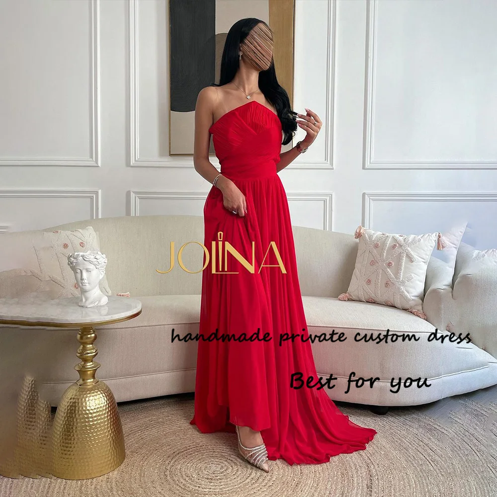 Red Strapless Prom Dresses Pleats Chiffon Long Arabic Dubai Evening Party Dress with Train Formal Evening Gowns Lace Up Back
Red Strapless Prom Dresses Pleats Chiffon Long Arabic Dubai Evening Party Dress with Train Formal Evening Gowns Lace Up Back