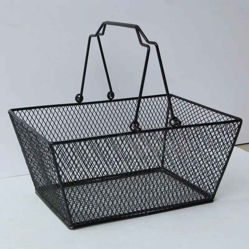 10pcs Black Cosmetics Storage Baskets Hollowed Out Design Skep with Handle Iron Wire Mesh Shopping Basket
10pcs Black Cosmetics Storage Baskets Hollowed Out Design Skep with Handle Iron Wire Mesh Shopping Basket