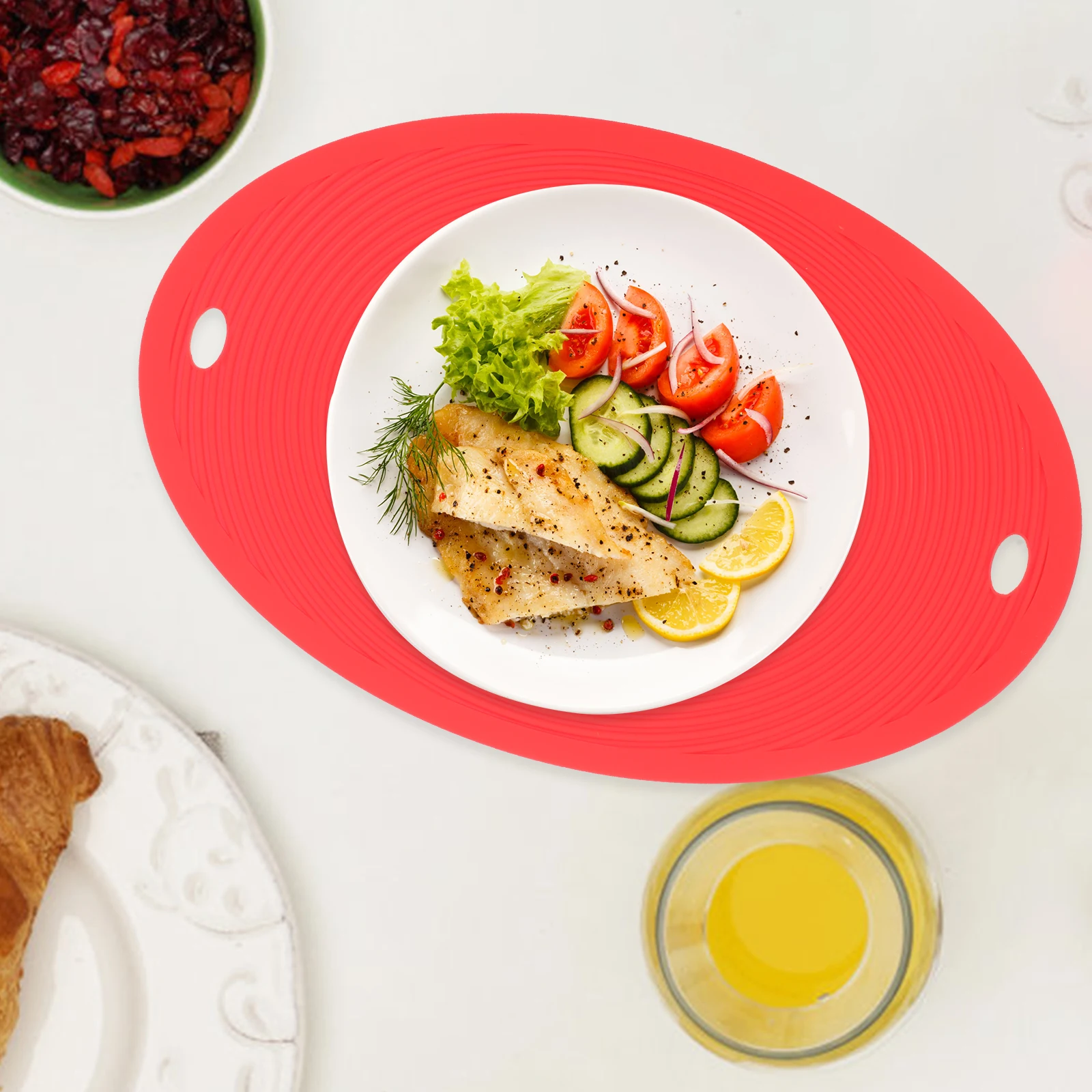 Insulated Placemat Silicone Pot Heat Proof Kitchen Table Holders for Insulation Heat-resistant Coaster Trivets Hot Dishes 
Insulated Placemat Silicone Pot Heat Proof Kitchen Table Holders for Insulation Heat-resistant Coaster Trivets Hot Dishes