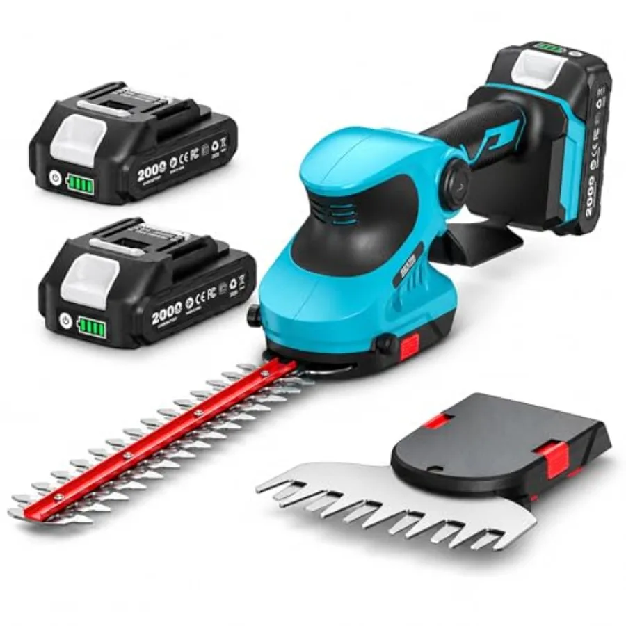 20V Cordless 2-in-1 Hedge Trimmer for small yards, bushes and lawn edges: SK5 steel blades, black/grey, dual-action cutting, 12
20V Cordless 2-in-1 Hedge Trimmer for small yards, bushes and lawn edges: SK5 steel blades, black/grey, dual-action cutting, 12