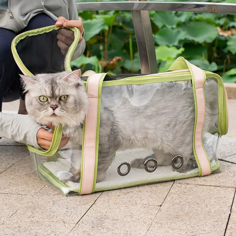 New hot transparent cat bag out portable one-shoulder cat bag large space portable pet bag
New hot transparent cat bag out portable one-shoulder cat bag large space portable pet bag