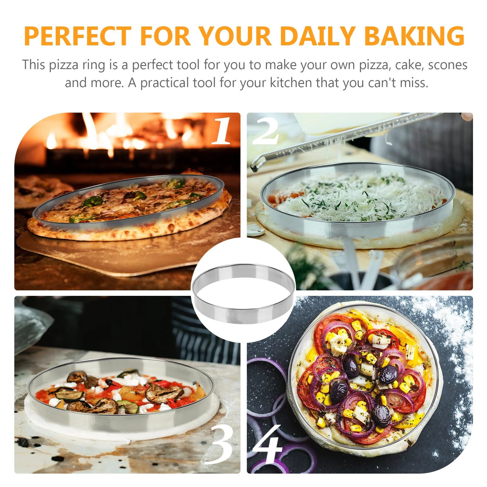 Pizza Ring Deep Round Baking Mold For Diy Home Kitchen Use Heat Resistant Stainless Steel Crumpet Tart Muffin Cake Tool
Pizza Ring Deep Round Baking Mold For Diy Home Kitchen Use Heat Resistant Stainless Steel Crumpet Tart Muffin Cake Tool