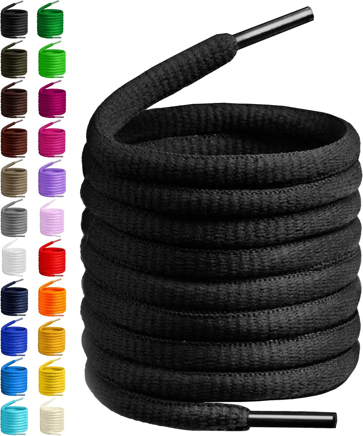 Oval Shoelaces in 27 Colors Half Round 1/4 Inch Width with 4 Length Options
Oval Shoelaces in 27 Colors Half Round 1/4 Inch Width with 4 Length Options