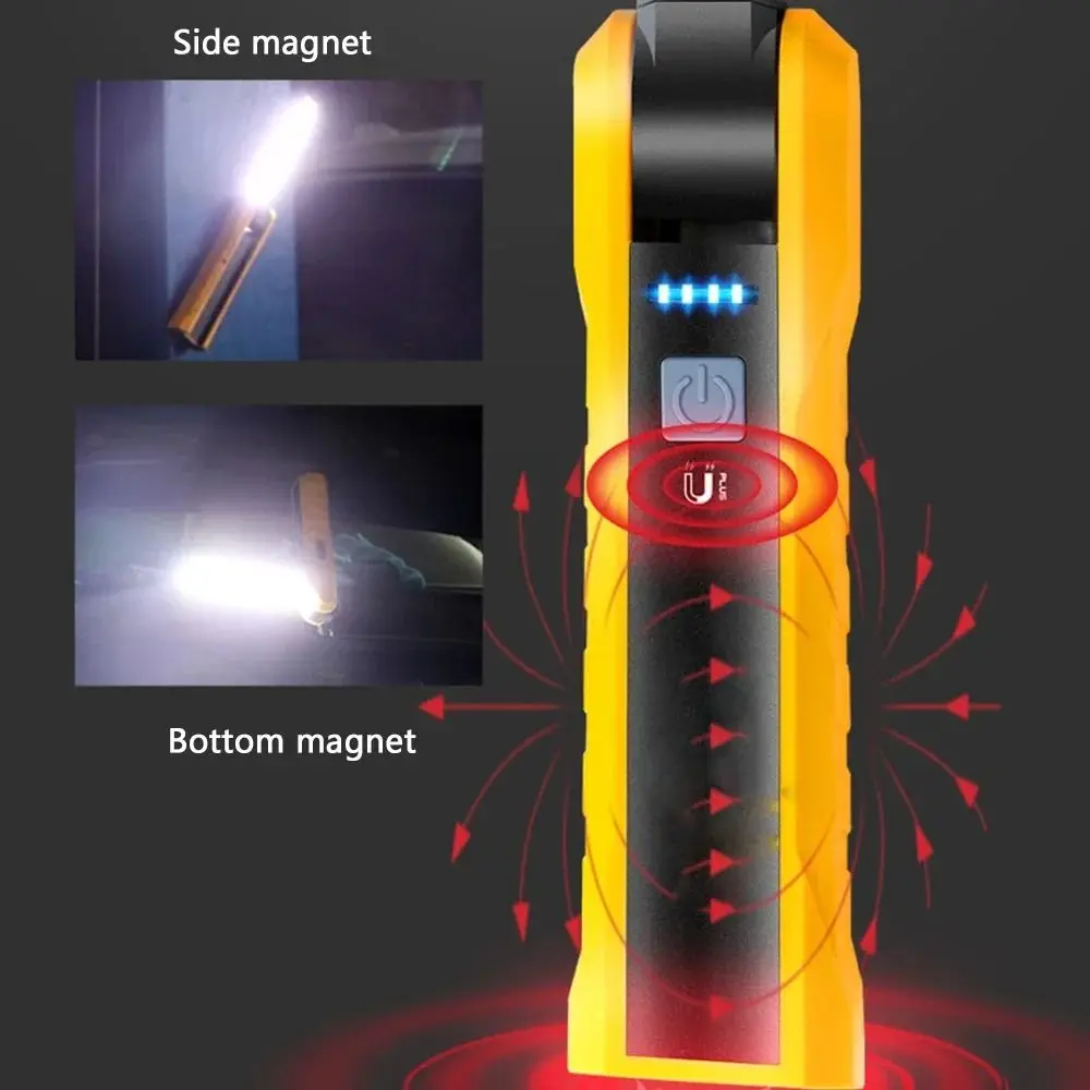 Multi-function Torch Work Lamp LED Flashlight Rechargeable Inspection Lamp Portable Magnetic COB Light Night Fishing