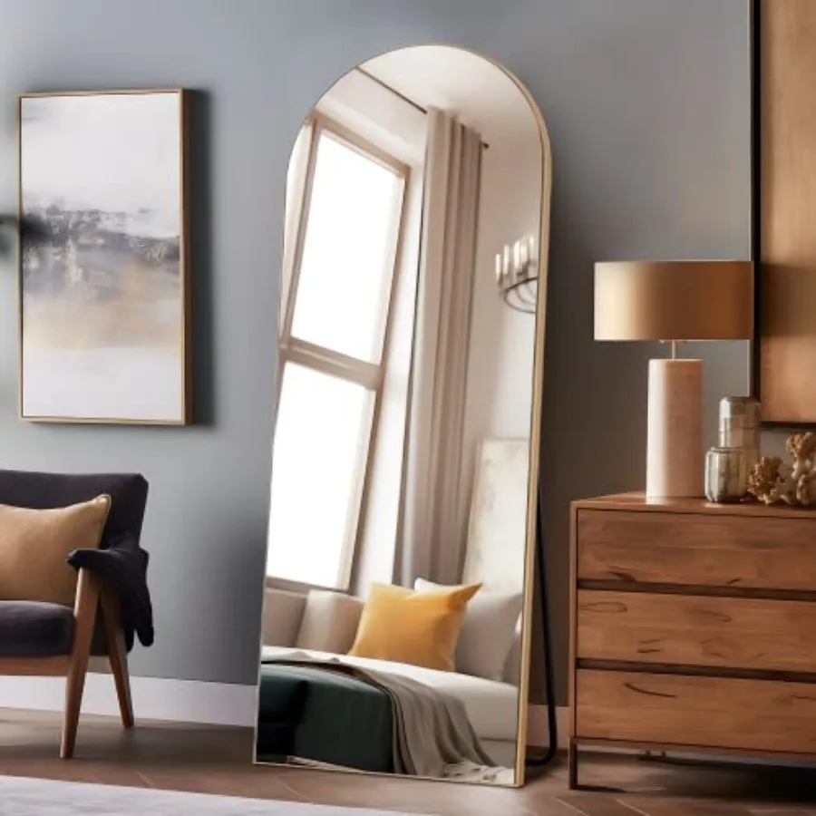 64/''x21/'' Arched Full Length Mirror with Stand Shape Wall Mounted Large Body Bedroom Hanging or Leaning Against Wall Wood Fra
64/''x21/'' Arched Full Length Mirror with Stand Shape Wall Mounted Large Body Bedroom Hanging or Leaning Against Wall Wood Fra