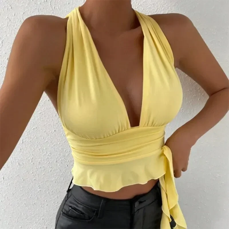 Summer New Women Tight Fitting Deep V-neck Pleated Top Tight Fitting Beach Resort Nightclub New Model Female Clothing
Summer New Women Tight Fitting Deep V-neck Pleated Top Tight Fitting Beach Resort Nightclub New Model Female Clothing