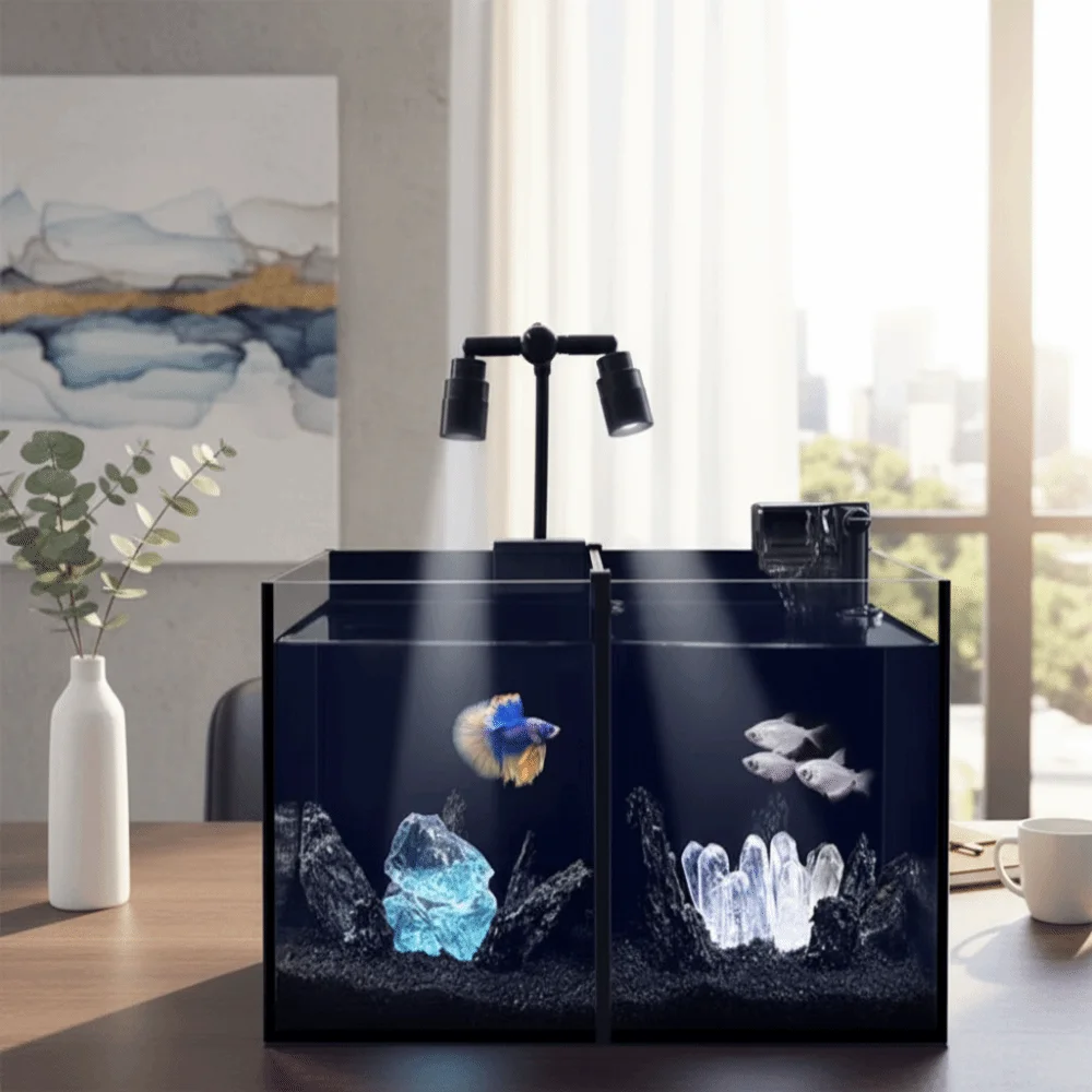 Double-headed Mini Clip-on Aquarium Lamp 6W Adjustable Zoom Adjustable Focus Spotlight Rotation Energy Saving
Double-headed Mini Clip-on Aquarium Lamp 6W Adjustable Zoom Adjustable Focus Spotlight Rotation Energy Saving