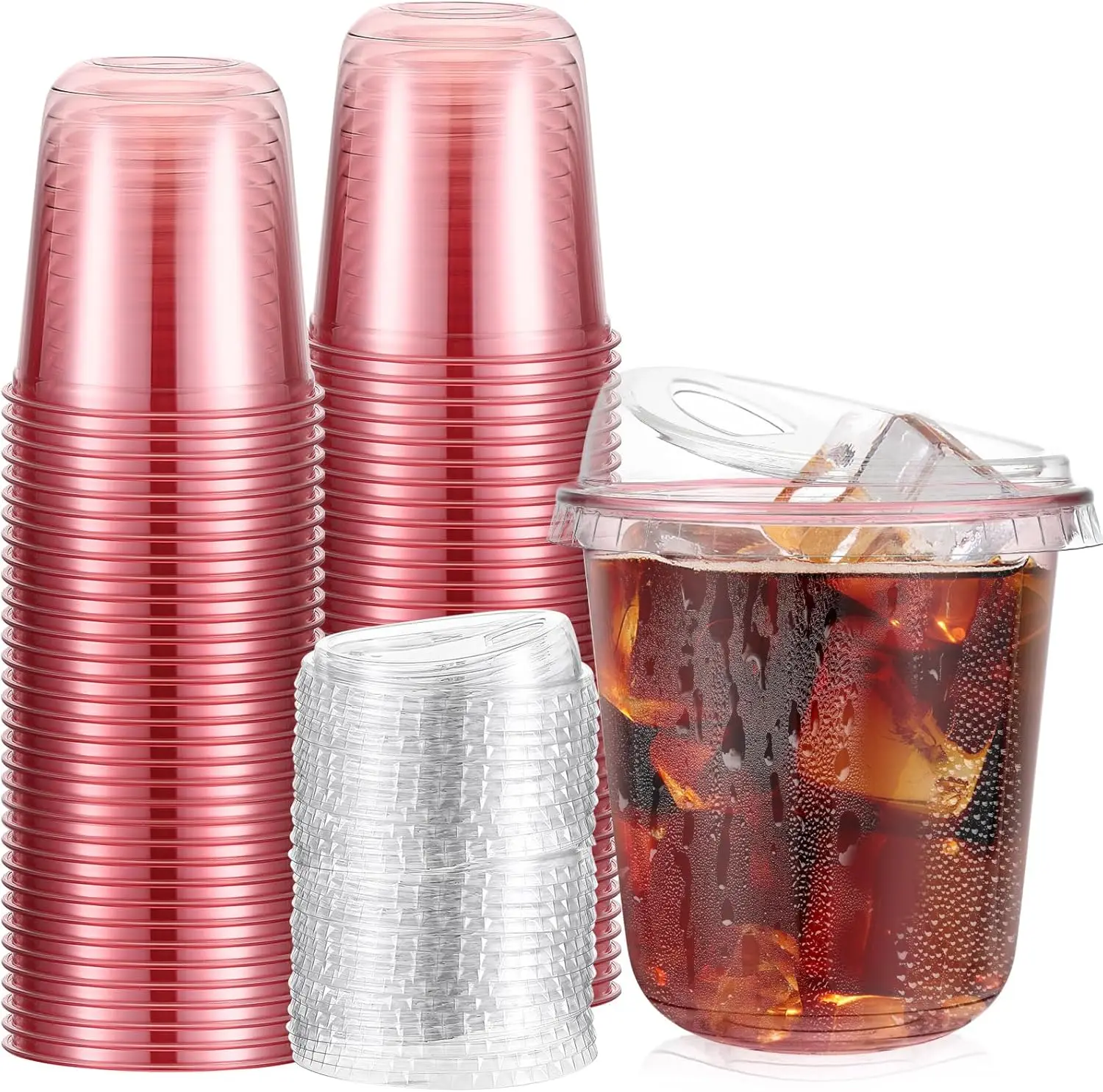 50 Sets Clear Plastic Coffee Cups with Sip Lids, Disposable Plastic PET Crystal Cups for Iced Coffee, Smoothie, Cold Beverage
50 Sets Clear Plastic Coffee Cups with Sip Lids, Disposable Plastic PET Crystal Cups for Iced Coffee, Smoothie, Cold Beverage