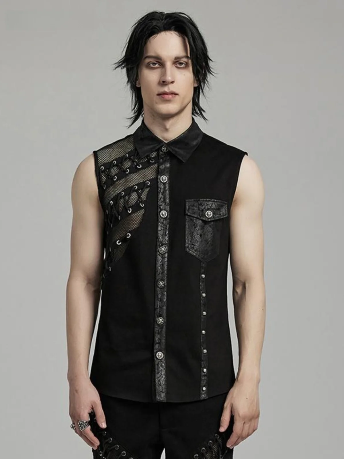 Punk Fashion Patchwork Leather Decorative Vest Jacket Men's Retro Washed Motorcycle Style Top Sleeveless Shirt Urban Youth Ca...
Punk Fashion Patchwork Leather Decorative Vest Jacket Men's Retro Washed Motorcycle Style Top Sleeveless Shirt Urban Youth Ca...