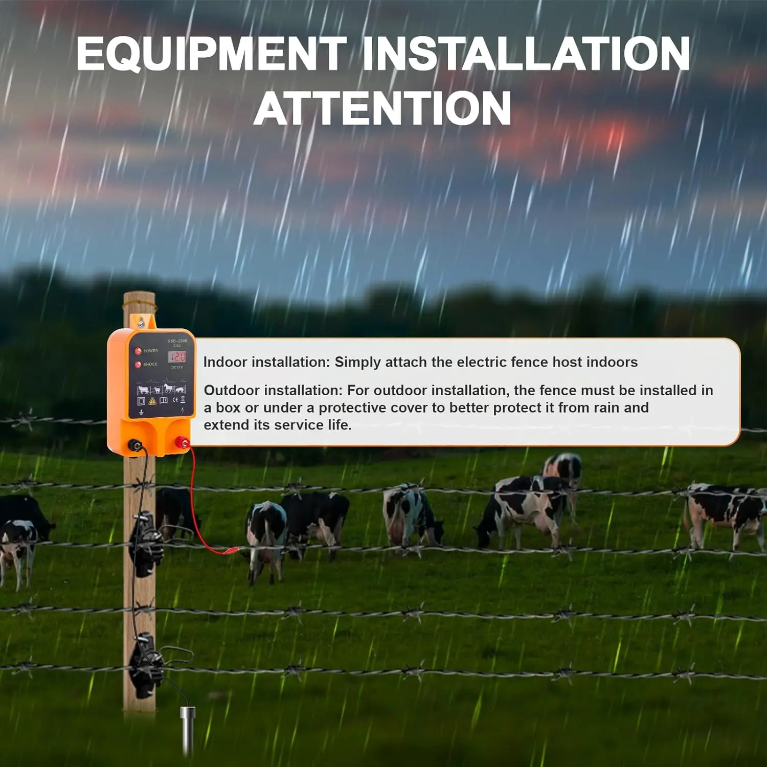 Electric Fence Charger 2J/10.5kV Electric Fence for Livestock 6.32 Miles Plug-in Power Supply for Wildlife Prevention, Farm
Electric Fence Charger 2J/10.5kV Electric Fence for Livestock 6.32 Miles Plug-in Power Supply for Wildlife Prevention, Farm