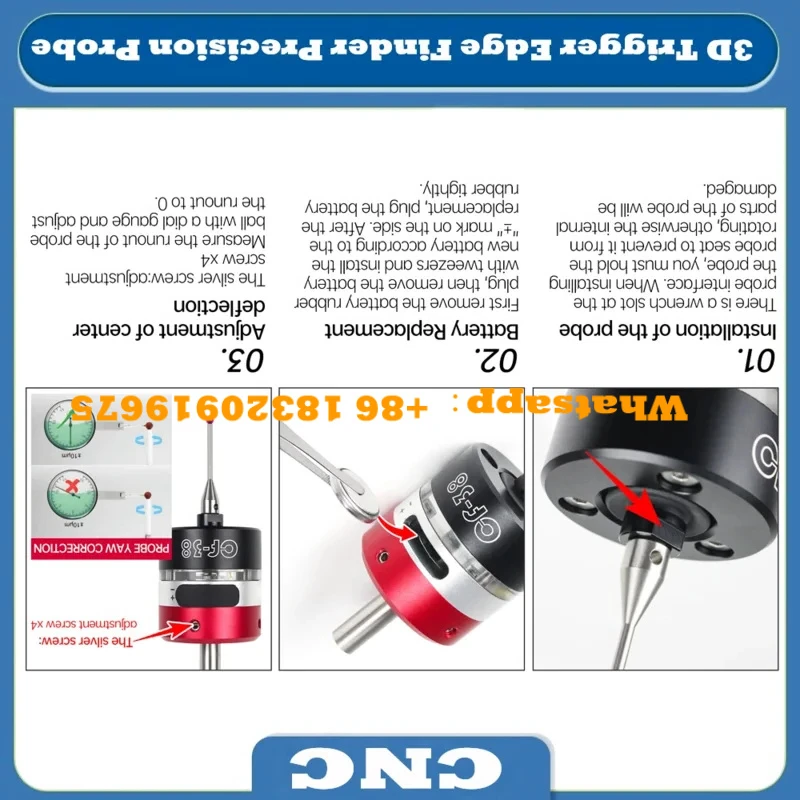 3D Edge Finder Machining Center Cnc Milling Machine Three-coordinate Precision Probe Centring Rod Tool Setter CF-38
3D Edge Finder Machining Center Cnc Milling Machine Three-coordinate Precision Probe Centring Rod Tool Setter CF-38