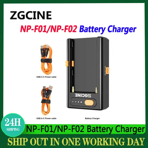 ZGCINE NP-F01/NP-F02 Battery Charger for Sony NP-F Battery with Type-C Input, D-tap Type-C USB-A Output Multifunctional Charger