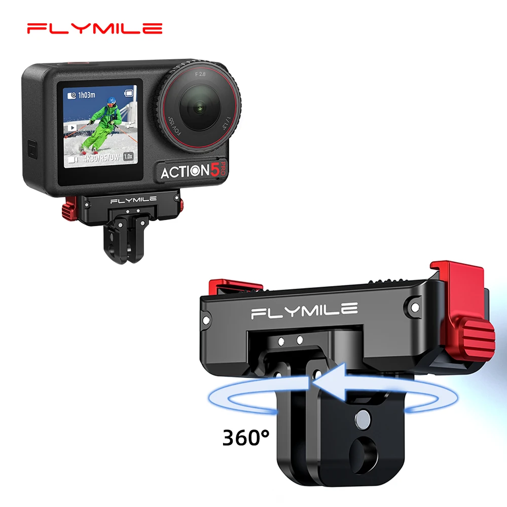 Flymile Magnetic Quick Release Base for DJI Action 5 Pro/OSMO 360 Accessories Adapter Mount Rotatable Aluminum Alloy
Flymile Magnetic Quick Release Base for DJI Action 5 Pro/OSMO 360 Accessories Adapter Mount Rotatable Aluminum Alloy