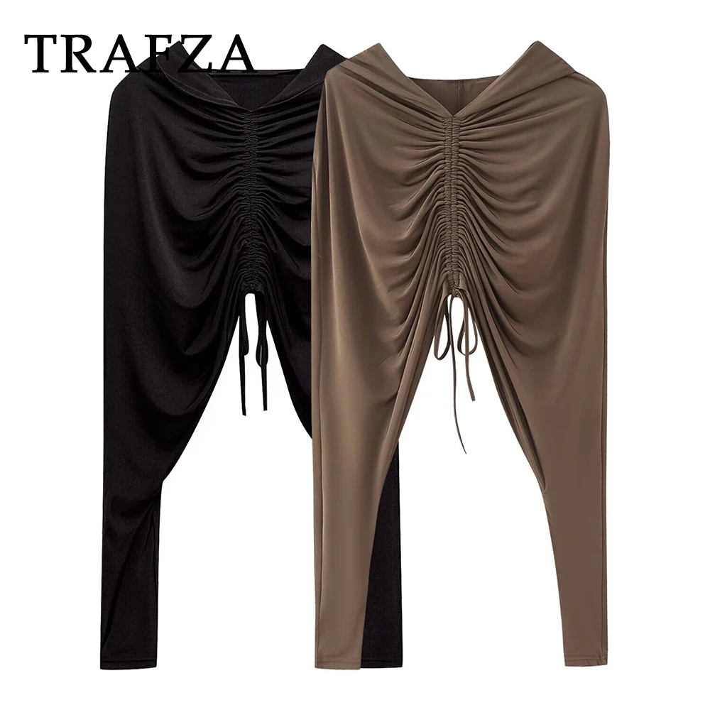 TRAFZA Chic Browm повседневная женская мода с v-образным вырезом, осень 2022, плиссированная уличная одежда с длинными рукавами, тонкие короткие топы Mujer с капюшоном на шнуровке
TRAFZA Chic Browm повседневная женская мода с v-образным вырезом, осень 2022, плиссированная уличная одежда с длинными рукавами, тонкие короткие топы Mujer с капюшоном на шнуровке