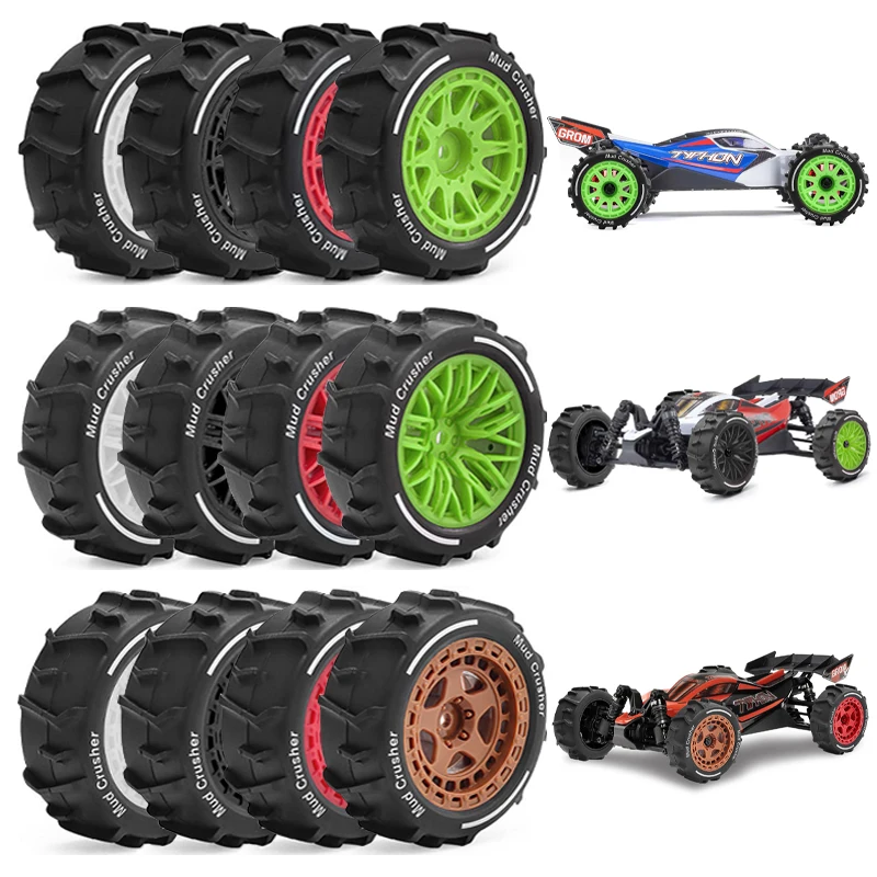 4pcs 72mm Plastic Wheel & Rubber Tire Set with 12mm Hex for ARRMA 1/14 Typhon GROM 223S BLX RC Car Upgrade Parts
4pcs 72mm Plastic Wheel & Rubber Tire Set with 12mm Hex for ARRMA 1/14 Typhon GROM 223S BLX RC Car Upgrade Parts