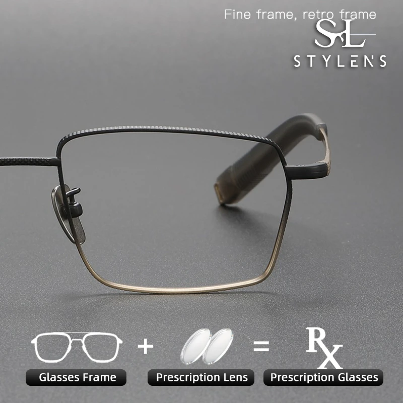 STYLENS electroplated gradient pure titanium glasses business men square glasses optical prescription customized glasses 07519
STYLENS electroplated gradient pure titanium glasses business men square glasses optical prescription customized glasses 07519
