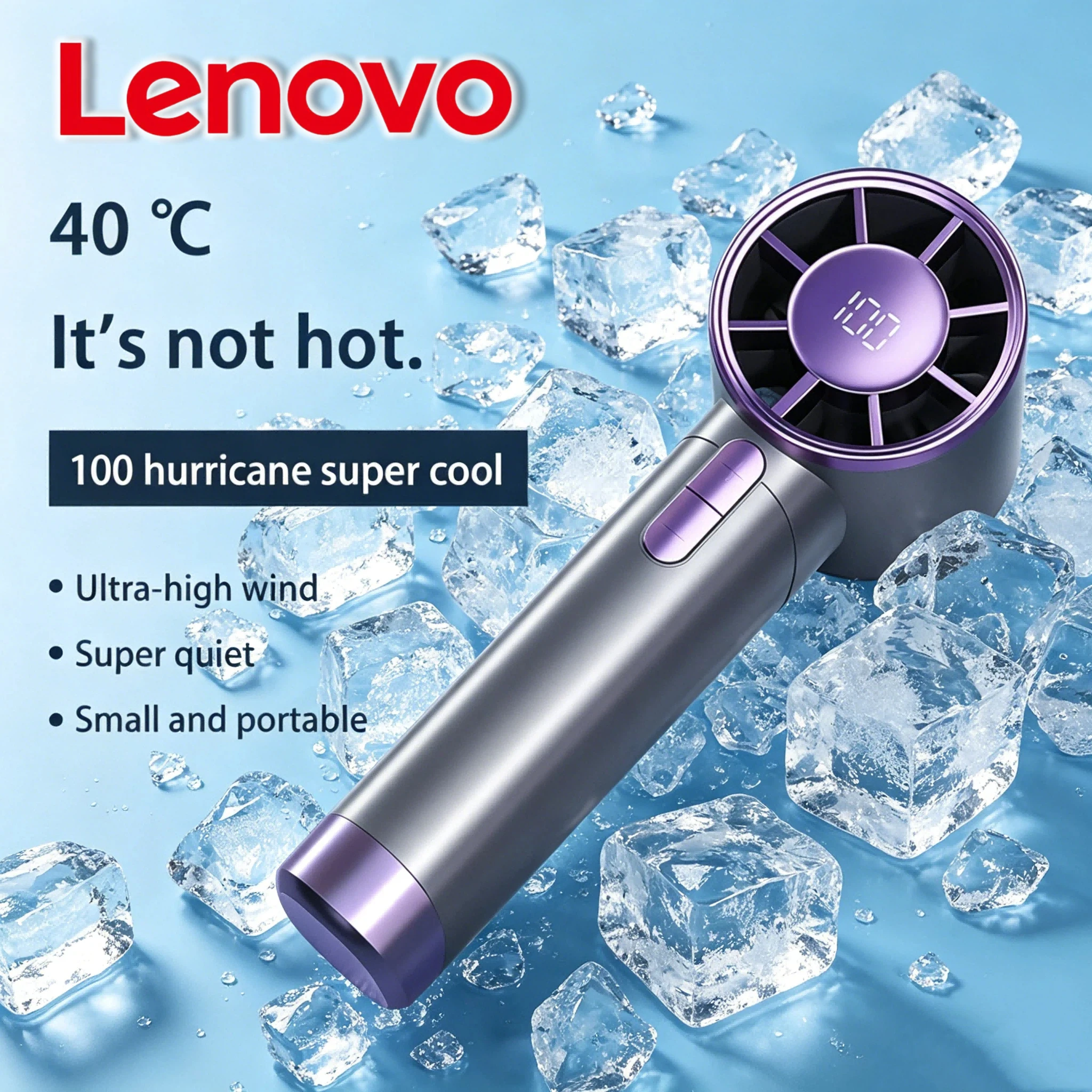 Lenovo Handheld Fan 100 Speeds AdjustableTurbo LED Digital Display Type-C Rechargeable Fast Ice Cooling Portable Electric Fan
Lenovo Handheld Fan 100 Speeds AdjustableTurbo LED Digital Display Type-C Rechargeable Fast Ice Cooling Portable Electric Fan