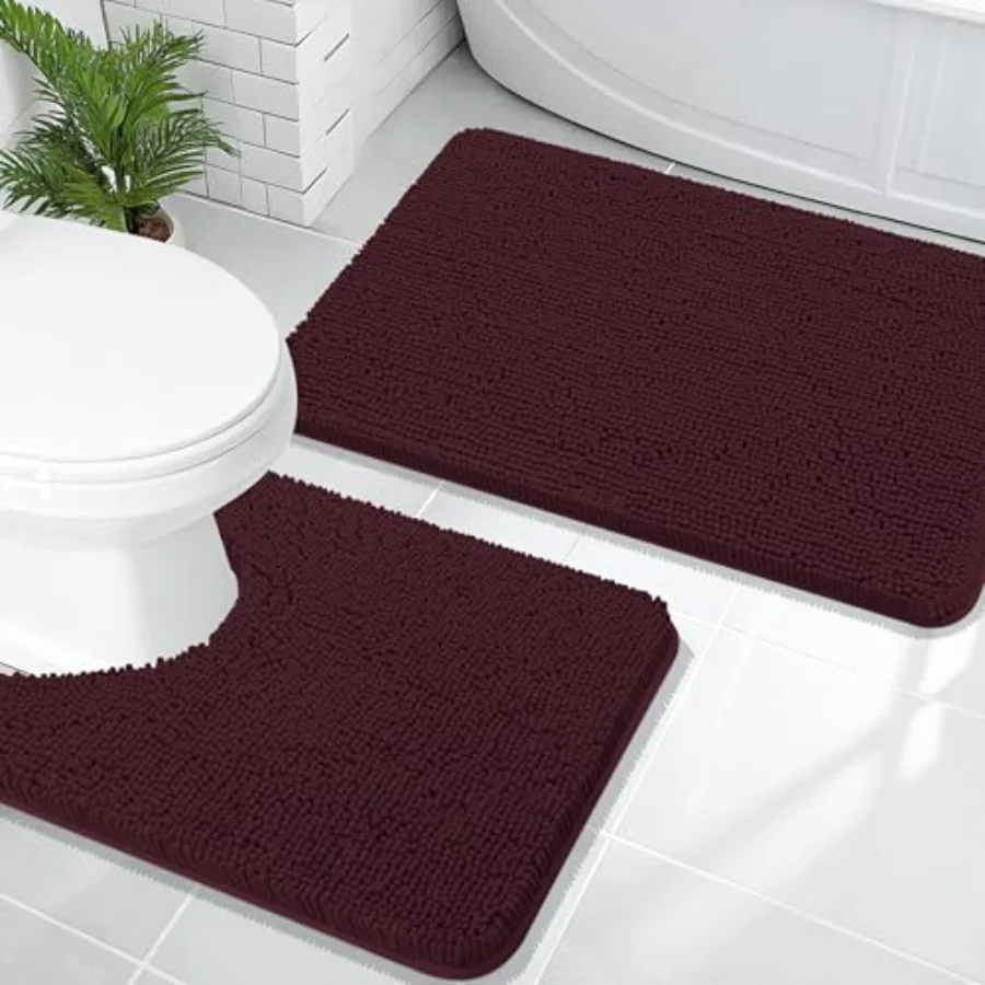 Bathroom Rugs Sets 2 Piece Soft Absorbent Chenille Bath Mats and U-Shaped Contour Toilet Mat Area Rug Set Machine Washable Bath
Bathroom Rugs Sets 2 Piece Soft Absorbent Chenille Bath Mats and U-Shaped Contour Toilet Mat Area Rug Set Machine Washable Bath