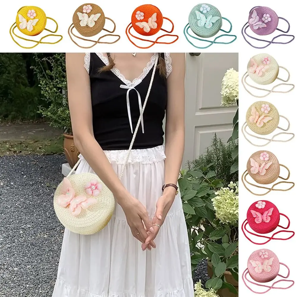 Cute Handmade Kids Straw Bag Round Shape Butterfly Flower Crossbody Bag Woven Summer Beach Bag for Children Girls
Cute Handmade Kids Straw Bag Round Shape Butterfly Flower Crossbody Bag Woven Summer Beach Bag for Children Girls