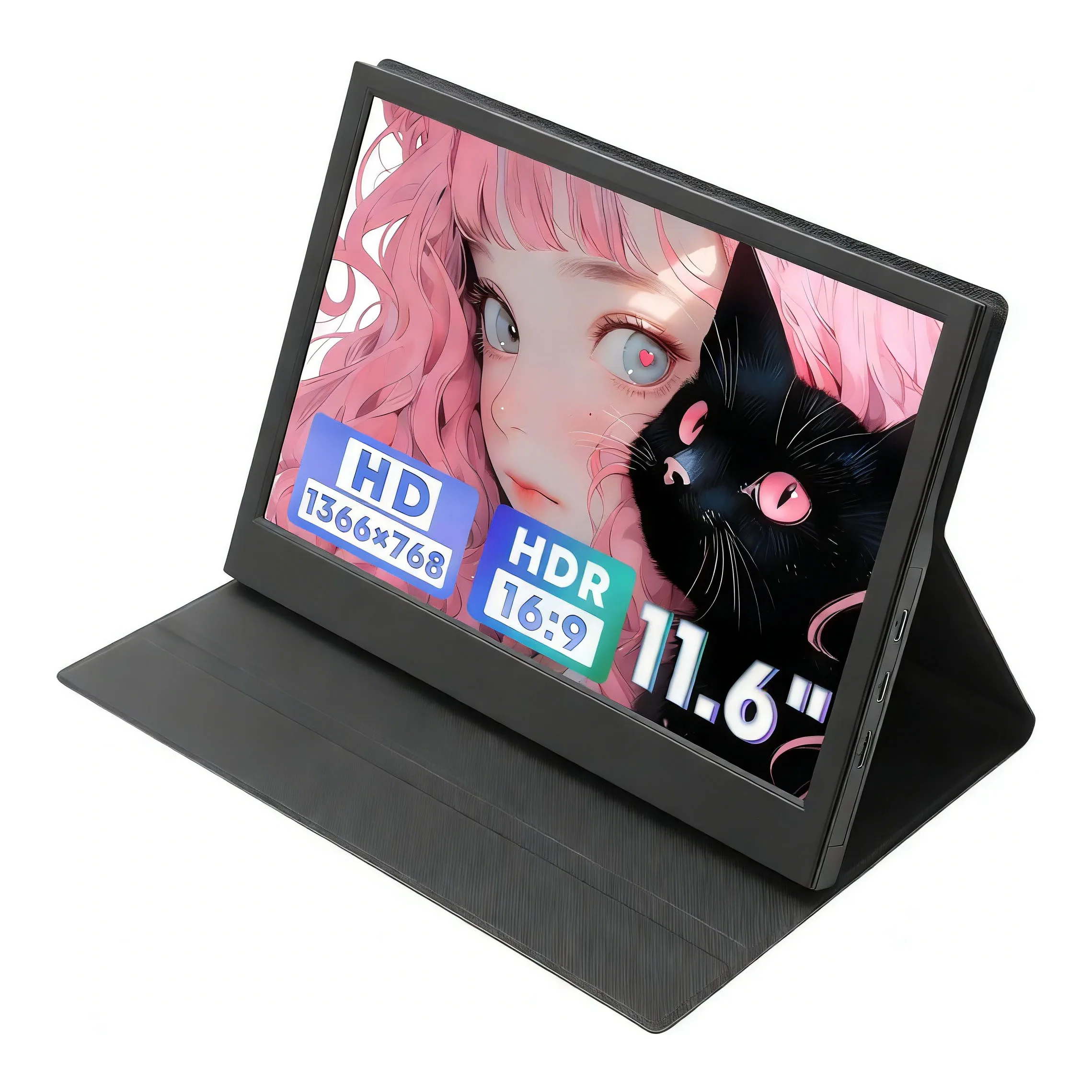 11.6-Inch Portable Display 1366 * 768 Full HD IPS Secondary Display, Suitable For XBox PS4/5 Switch, Mobile Phone, PC Loptop