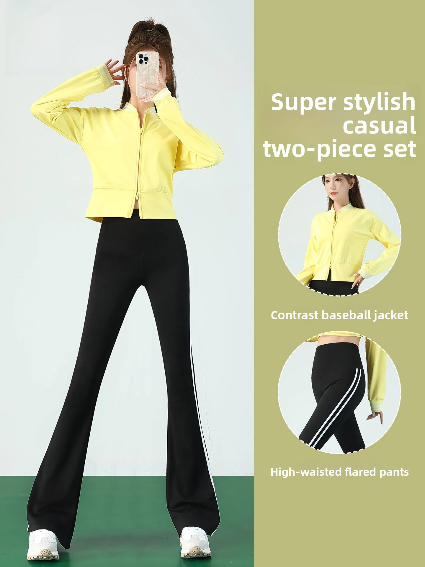 Комплект одежды Spor Yoga, женские расклешенные брюки с высокой талией, длинный све, воротник-стойка, топ, комплект из двух предметов, весна 2026, Новое поступление
Комплект одежды Spor Yoga, женские расклешенные брюки с высокой талией, длинный све, воротник-стойка, топ, комплект из двух предметов, весна 2026, Новое поступление