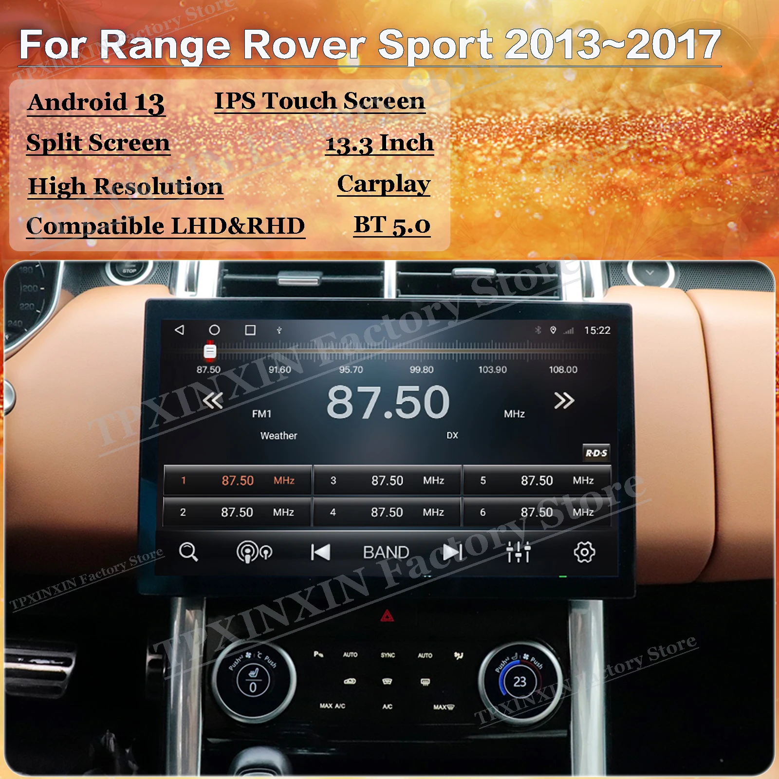 13.3 Inch Android Auto Multimedia For Range Rover Sport 2013~2017 GPS Navigation Car Radio offline map Stereo Receiver Head Unit
13.3 Inch Android Auto Multimedia For Range Rover Sport 2013~2017 GPS Navigation Car Radio offline map Stereo Receiver Head Unit