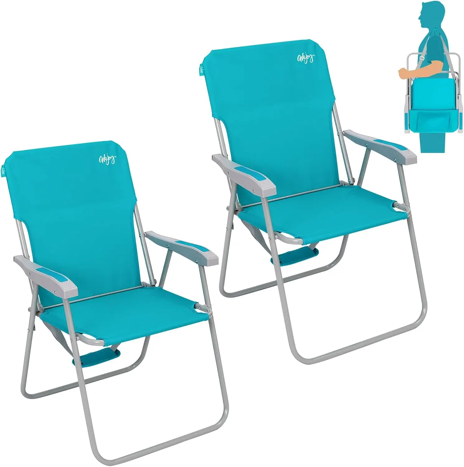 Lightweight Folding Beach Chair with Shoulder Strap, High Back, Hard Armrests, Supports 300 lbs for Outdoor Lawn Concert
Lightweight Folding Beach Chair with Shoulder Strap, High Back, Hard Armrests, Supports 300 lbs for Outdoor Lawn Concert