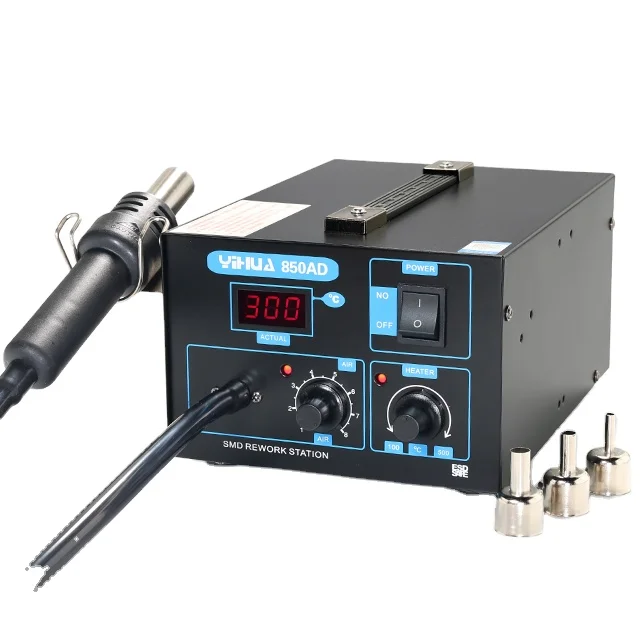 YIHUA 850AD Digital Display Hot Air Desoldering Station Air Pump Can Adjust Temperature Heat Gun SMD Phone Soldering Station
YIHUA 850AD Digital Display Hot Air Desoldering Station Air Pump Can Adjust Temperature Heat Gun SMD Phone Soldering Station