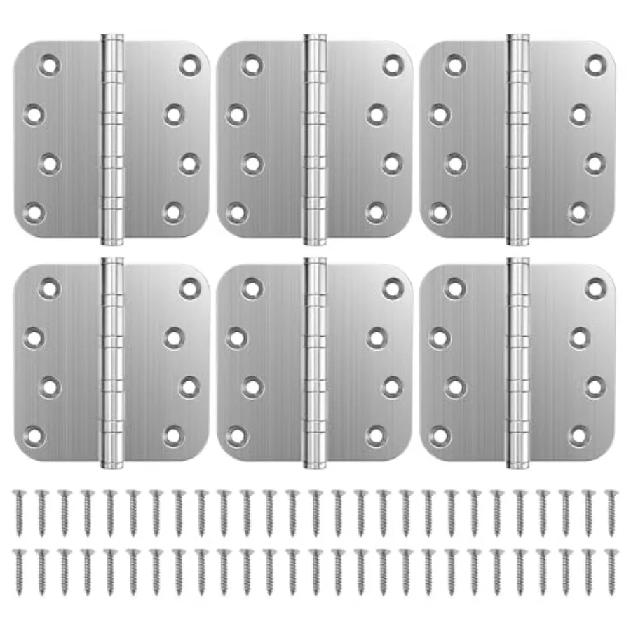 Ball Bearing Door Hinges, 4 x 4 Inch Door Hinges, 5/8'' Radius Corner Hinges, Heavy Duty Stainless Steel, Smooth and Quiet, Non
Ball Bearing Door Hinges, 4 x 4 Inch Door Hinges, 5/8'' Radius Corner Hinges, Heavy Duty Stainless Steel, Smooth and Quiet, Non