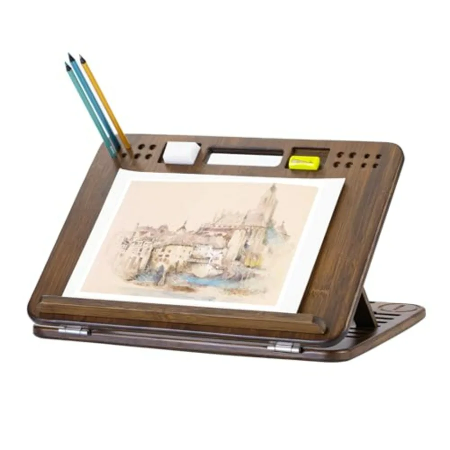 Bamboo Table Easel, 16 x 12 Inch Adjustable Drawing Board, 6-Position Desktop Drafting and Sketching Board with Handle and Back
Bamboo Table Easel, 16 x 12 Inch Adjustable Drawing Board, 6-Position Desktop Drafting and Sketching Board with Handle and Back