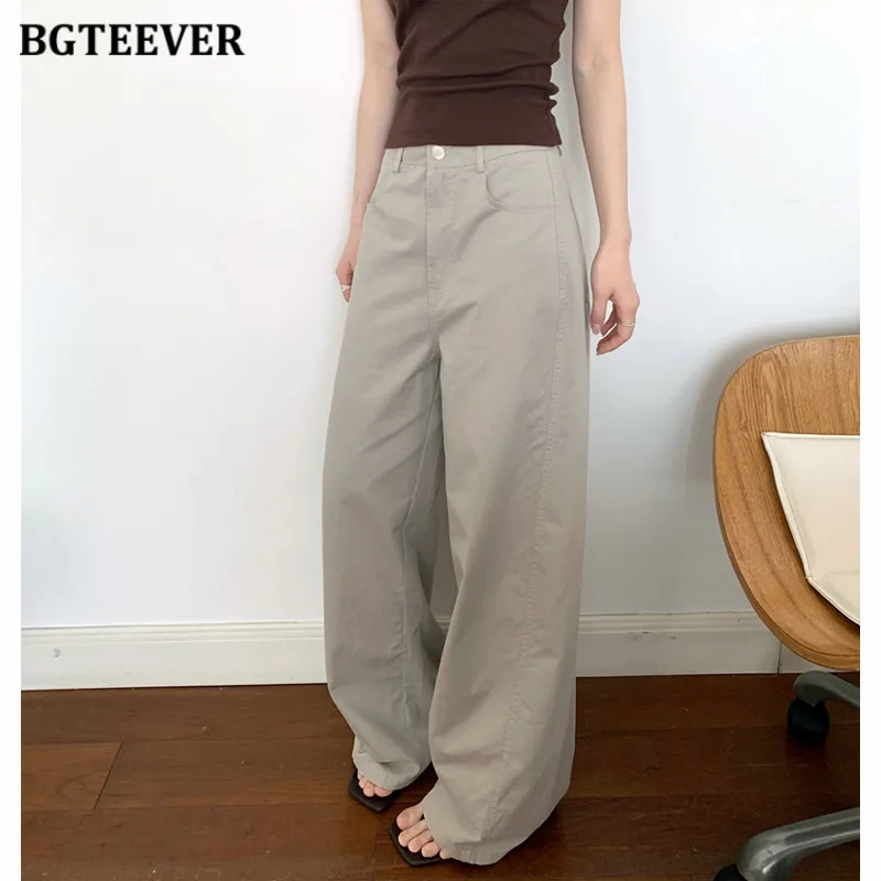 BGTEEVER Vintage Loose Floor-Length Female Pants Casual High Waist Pockets Ladies Wide Leg Trousers
BGTEEVER Vintage Loose Floor-Length Female Pants Casual High Waist Pockets Ladies Wide Leg Trousers