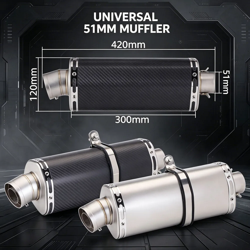 Motorcycle Exhaust High Quality Kit Universal 51MM Interface T138 Escape Muffler With DB Killer For Dirt Moto CRF300L F750GS
Motorcycle Exhaust High Quality Kit Universal 51MM Interface T138 Escape Muffler With DB Killer For Dirt Moto CRF300L F750GS