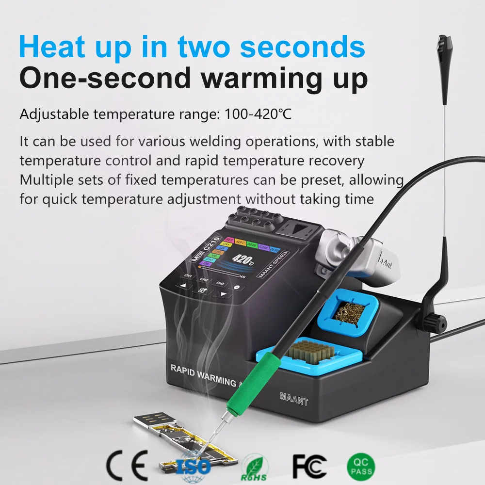 Smart 200W Welding Station Pro 2-Second Heat Up & Hot-Swappable Tips 2.4" IPS Display Controller System for 115/210/245 Handles
Smart 200W Welding Station Pro 2-Second Heat Up & Hot-Swappable Tips 2.4" IPS Display Controller System for 115/210/245 Handles