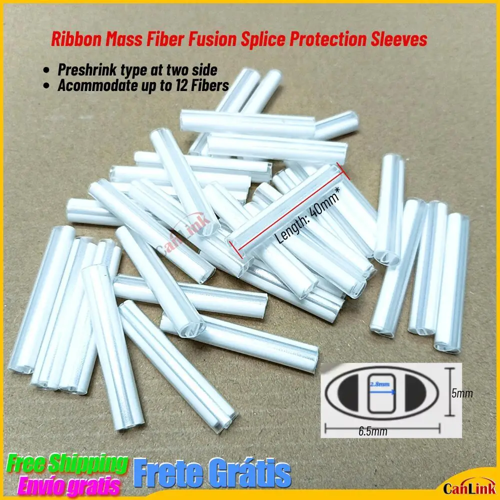 100pcs/lot Preshrunk Ribbon Mass Fiber Optic Fusion Splice Protection Sleeves length 40mm Heat-Shrink Tubing Up To 12 Fibers
100pcs/lot Preshrunk Ribbon Mass Fiber Optic Fusion Splice Protection Sleeves length 40mm Heat-Shrink Tubing Up To 12 Fibers