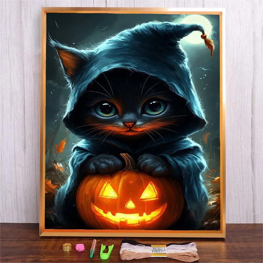 11CT/14CT Cross Stitch Kit Fabric DMC Threads Sewing Pattern Embroidery Set Halloween Cat Handicraft Gift Home Decoration
11CT/14CT Cross Stitch Kit Fabric DMC Threads Sewing Pattern Embroidery Set Halloween Cat Handicraft Gift Home Decoration