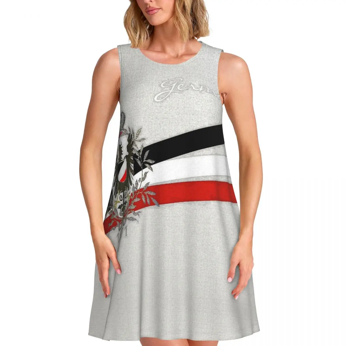 Custom German Colors Summer Sleeveless Dresses Emblem Flag Casual Sundresses Beach Cover Ups Sleeveless For Beach Travels Dress
Custom German Colors Summer Sleeveless Dresses Emblem Flag Casual Sundresses Beach Cover Ups Sleeveless For Beach Travels Dress