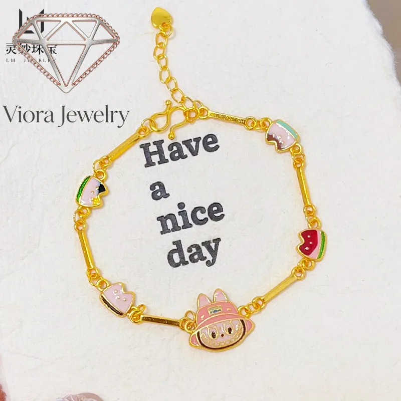 Viora Jewelry The same style as 999924K real gold ancient method burnt blue rabu bouquet bracelet pink cat jewelry cute sweet gi
Viora Jewelry The same style as 999924K real gold ancient method burnt blue rabu bouquet bracelet pink cat jewelry cute sweet gi
