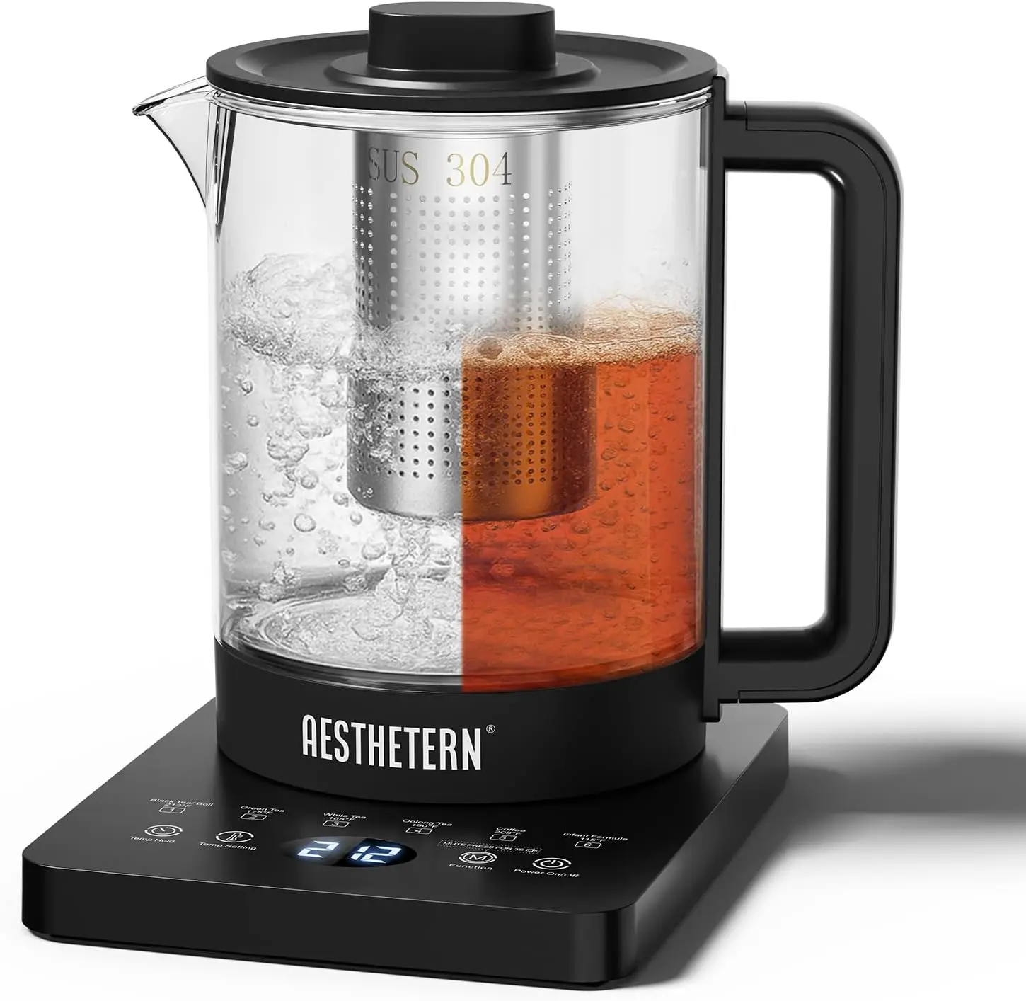 Электрический чайник объемом 1,5 л с заварным устройством, контролем температуры, автоматическим отключением, 24 часами сохранения тепла для кофе и воды
Электрический чайник объемом 1,5 л с заварным устройством, контролем температуры, автоматическим отключением, 24 часами сохранения тепла для кофе и воды