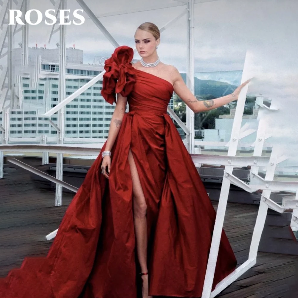 ROSES Red Elegant Prom Dress 3D-Flower One Shoulder Special Occasion Dresses Stain Side High Split Evening Dresses Customized
ROSES Red Elegant Prom Dress 3D-Flower One Shoulder Special Occasion Dresses Stain Side High Split Evening Dresses Customized
