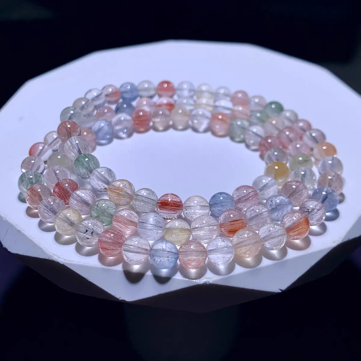 Natural Colorful Rutilated Quartz Clear Round Bracelet 6mm 3 Laps Rabbit Rutilated Women Bracelet AAAAAA
Natural Colorful Rutilated Quartz Clear Round Bracelet 6mm 3 Laps Rabbit Rutilated Women Bracelet AAAAAA