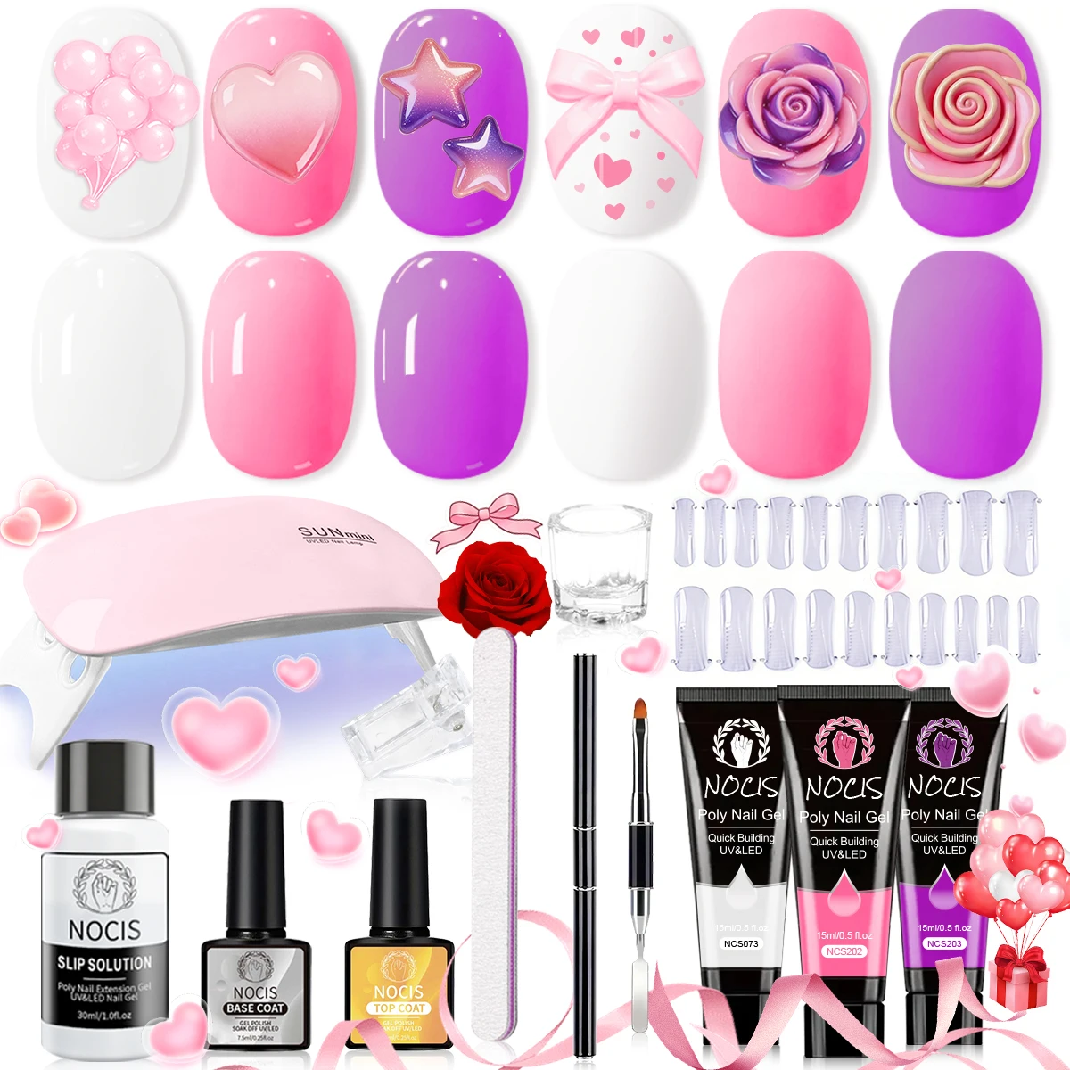 Poly Gel Nail Kit Starter: 3 Colors Natural Clear Poly Nail Gel Nourish Nails Use- summer limited edition Valentine's Day gift.
Poly Gel Nail Kit Starter: 3 Colors Natural Clear Poly Nail Gel Nourish Nails Use- summer limited edition Valentine's Day gift.