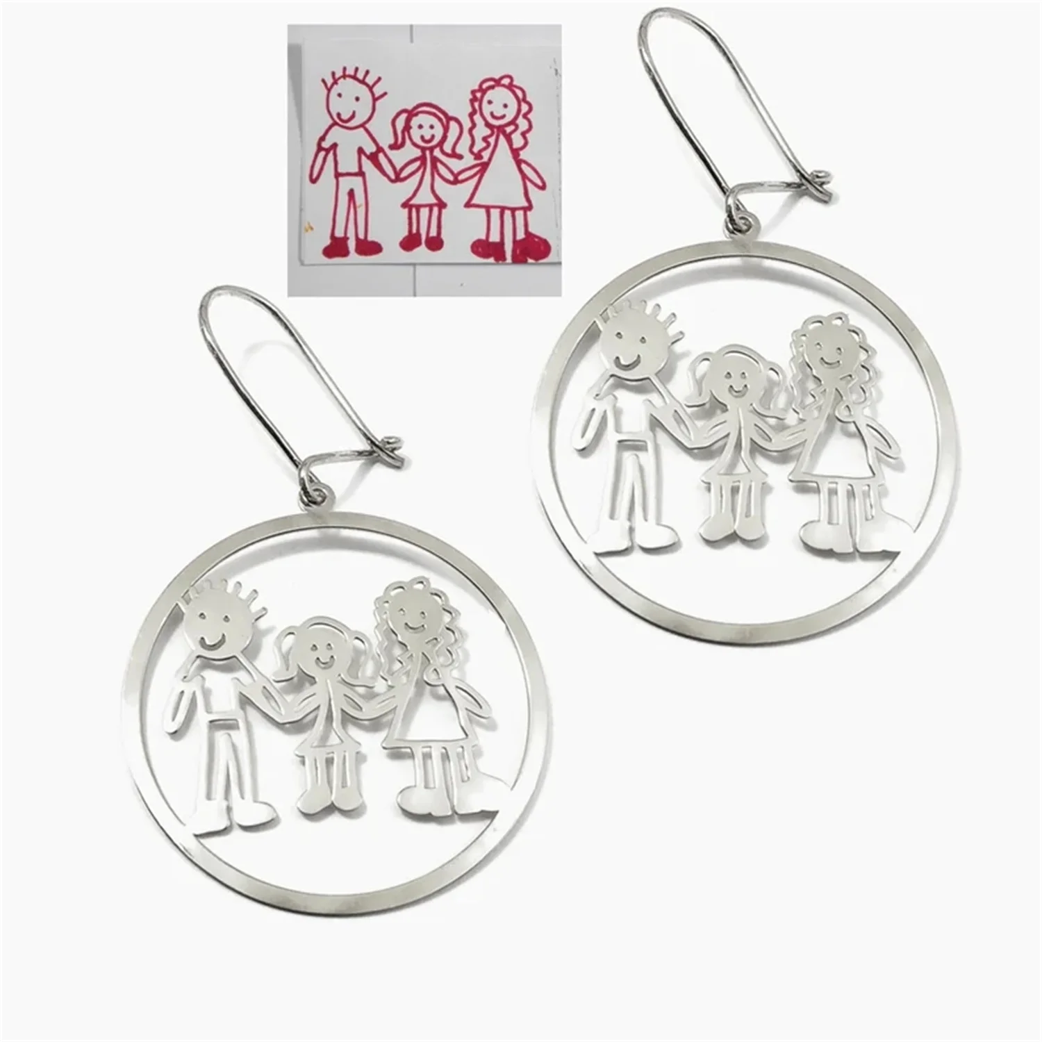 Kids drawing Stainless Steel Earrings Actual Children Drawing Earrings Round Frame Custom Children Artwork Earrings Mom Gift
Kids drawing Stainless Steel Earrings Actual Children Drawing Earrings Round Frame Custom Children Artwork Earrings Mom Gift