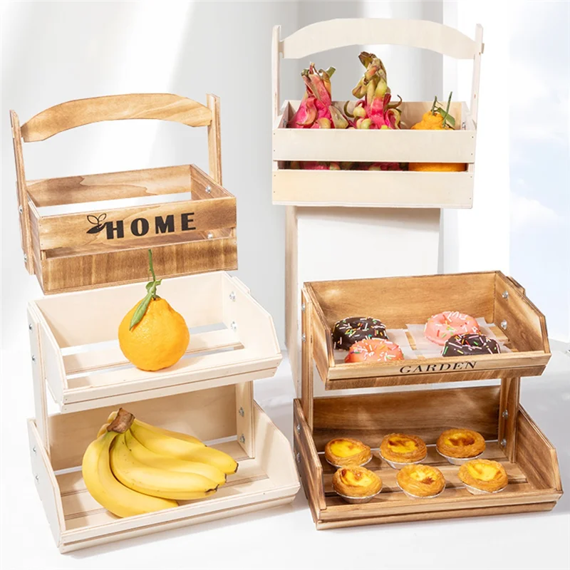 Practical-2-Tier Wooden Fruit Basket,Multipurpose Kitchen Storage For Vegetables, Bread,Rustic Vintage Style Food Container
Practical-2-Tier Wooden Fruit Basket,Multipurpose Kitchen Storage For Vegetables, Bread,Rustic Vintage Style Food Container