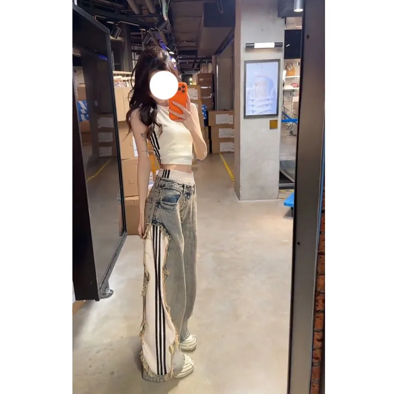 Fashionable High-Waist Asymmetrical Sleeveless Crop Top And Pants Set Women's Spring Summer 2026 Stripe Pattern Two-Piece Suit
Fashionable High-Waist Asymmetrical Sleeveless Crop Top And Pants Set Women's Spring Summer 2026 Stripe Pattern Two-Piece Suit