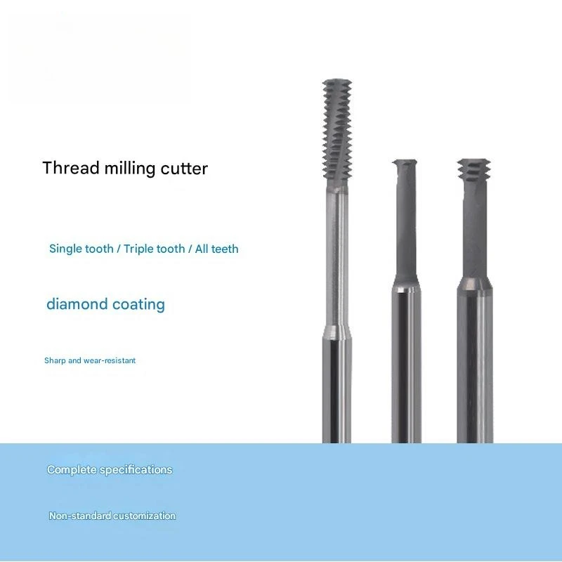 60 degree tungsten steel high hard thread milling cutter diamond coated thread milling cutter single tooth three tooth
60 degree tungsten steel high hard thread milling cutter diamond coated thread milling cutter single tooth three tooth
